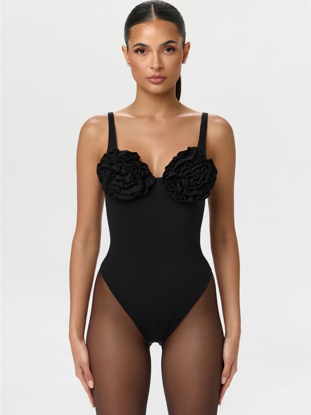 Naked Wardrobe NAKED ROSE TANK BODYSUIT Black Small